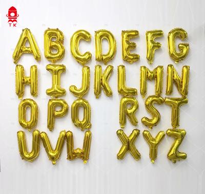 China 16 Inch Body Letter A-Z Foil Balloon Golden Color Balloon Party Decoration Gift Toy for sale