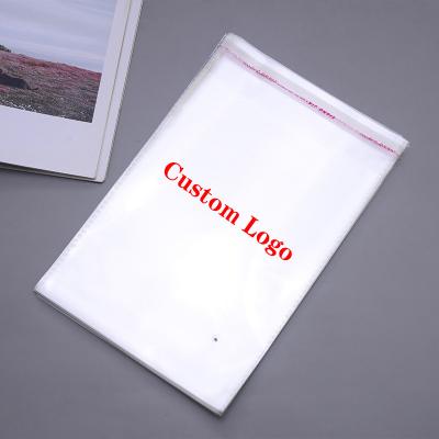 China Custom Logo Printing Resealable Apparel Package OPP Cellophane Clear Cellophane Bags Bopp Bag Custom Self Sealing Cello Bag Clear Plastic Bags for sale