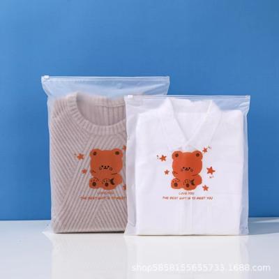 China Recyclable Custom Logo Printing Frosted Poly Zipper Bag With Logo Biodegradable Clothing Zip Lock Bag For Package for sale