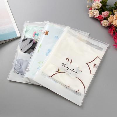 China Recyclable custom printing waterproof clear PE frosted plastic garment ziplock bag PVC zipper packaging bag for swimwear for sale