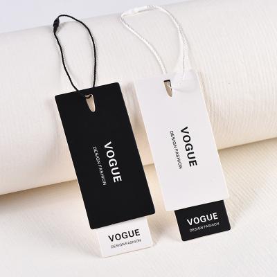 China Viable Custom Brand Logo Special Black Cardstock Screen Printed Hang Tag For Jeans And Apparel for sale