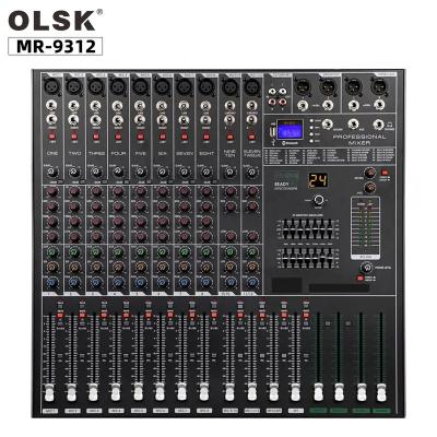 China MR-9312 M.9312 Independent Professional Audio Mixer Console DJ Phantom Power 8 Player Routes USB Blue Tooth MR-9312 for sale