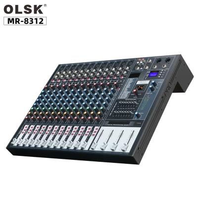 China MR-8312 M.8312 Independent Professional Audio Mixer Console DJ Phantom Power 12 Channels USB Blue Tooth MR-8312 for sale