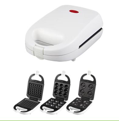 China Cool Contact Outdoor Mini Detachable Electric 3 in 1 Donut Waffle Machine Breakfast Pop Cake Maker for sale