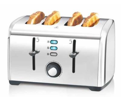 China Hotel 229157 Stylish Design Stainless Steel Housing Wide Slots 4 Slice High Lift Breakfast Toaster for sale