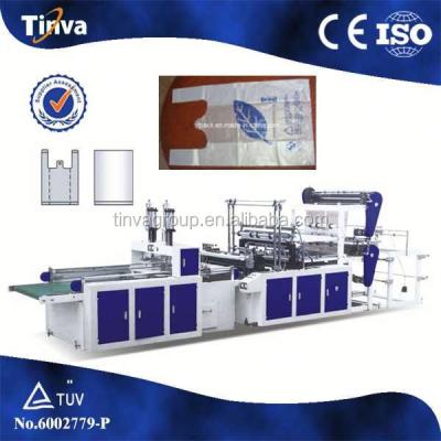 China Plastic Automatic Hot Sealing Hot Breaking Plastic Shopping Bag Making Machine for sale