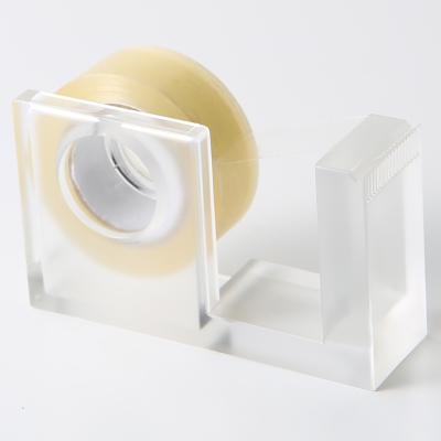 China Transparent Shell Office Supply Clear Cutter Acrylic Tape Dispenser 210724-02 for sale