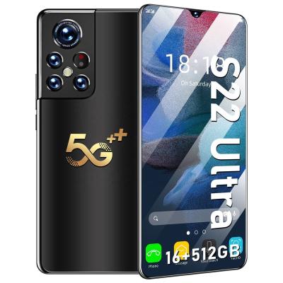 China Dual SIM Card 2022 5G Smartphone S22 Ultra 6.9 inch 16+512GB Full Screen Android Mobile Phones With Face ID Original Unlocked Mobile Phone for sale