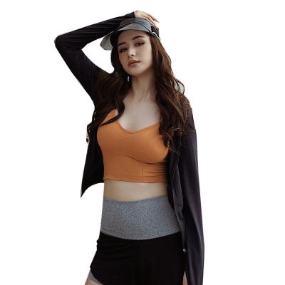 China Breathable Modern Yoga Jacket Women Sports Cotton Long Sleeve Female Stretch Zipper Running Top for sale