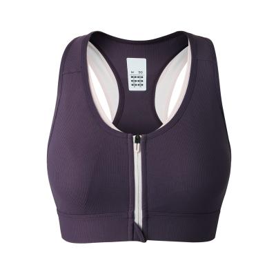 China Factory Customization New Design Yoga Gym Wear Breathable Cross Front Zip Wear Tops Women Fitness Back Bra for sale