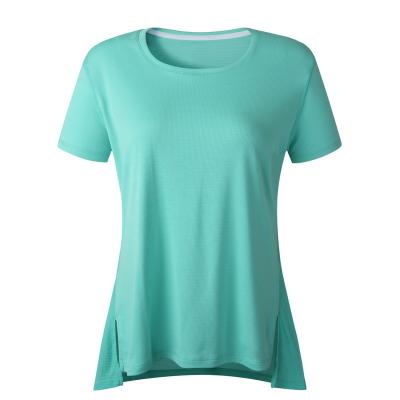 China Sports Round Collar Breathable Quick Dry Breathable Gym Clothing Slim Fit Ladies Tees Short Sleeve T-shirt Women Running Yoga Wear for sale