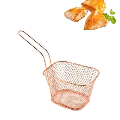 China Amazon Products Kitchen Accessories Gold Color Metal Fried Chips Basket Utensils Kitchen Tools Viable Hot Picture for sale