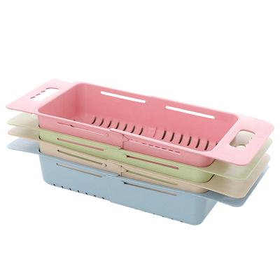 China Kitchen Supplies Wheat Straw Washing Basket Folding Colander Wheat Drain Basket Viable Hot Selling Fruit Vegetable Drying Basket for sale