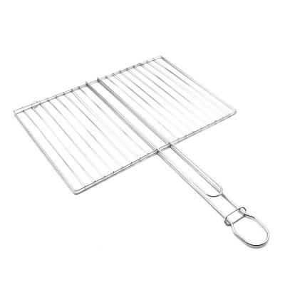 China Portable Folding 430 Stainless Steel BBQ BBQ Grill Basket 100% Amazon Dustproof Hot New Design For Fish for sale