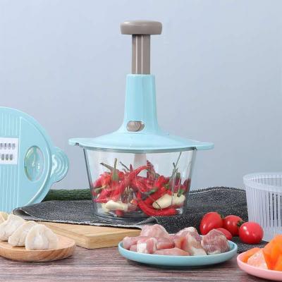 China Amazon Viable Online Hand-Press Product Chopper Chop and Vegetable Cutter Fruit Vegetable Slicer Garlic Cutter for sale