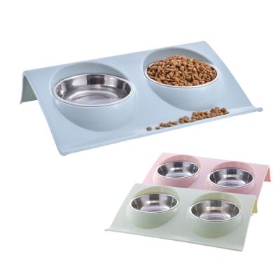 China Amazon Viable Top Selling High Quality Cheap Easy Clean Plastic Stainless Steel Dog Accessories Bowl Pet Feeding Supplies for sale