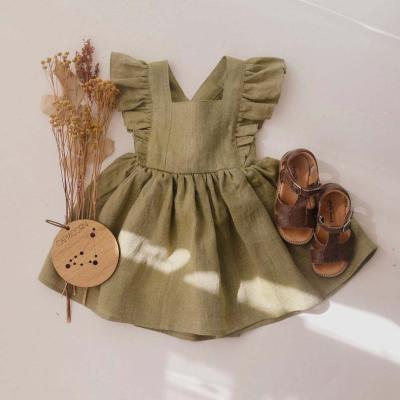 China Baby Diary Clothes Sping 2021 and Boutique Custom Slim Newborn Soft Cotton Newborn Baby Skirt Summer Strap Princess Dress Baby Canvas Dress for sale