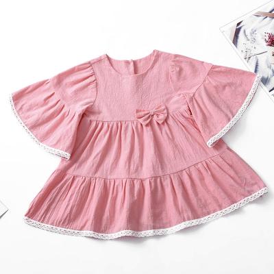 China Baby Diary Clothes High Quality Custom Made Birthday Dress Style Priness Style Baby Dress Handsmocked Bow Lace Soft Baby Clothes for sale