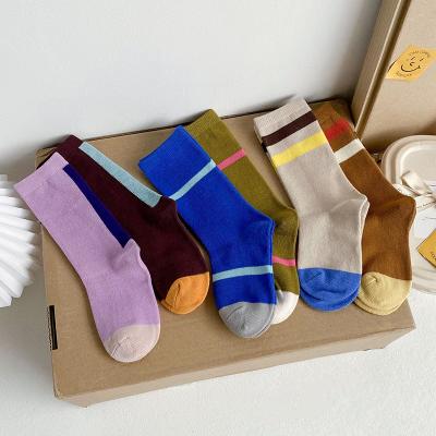 China Breathable Hot Selling Quilting Color Kids Socks Fashionable Soft Crew Kids Socks for sale