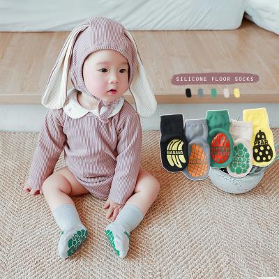 China Friut Design Breathable High Quality Baby Floor Socks Non-slip Silicone Kids Socks For Newborn for sale