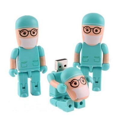 China Rectangle Cartoon Robot USB Stick Nurse U Disk Custom Doctor USB Flash Drive for sale