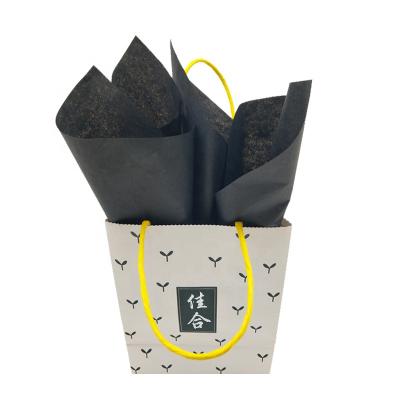 China Recyclable Custom Paper Tissue Eco Friendly Side A Printing Wrapping Gift Wrapping Black Tissue Paper for sale