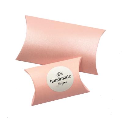 China Pretty Rose Kraft Paper Pillow Shape Boxes/Recyclable High Quality Custom Printable Candy Box/Gift Boxes for sale