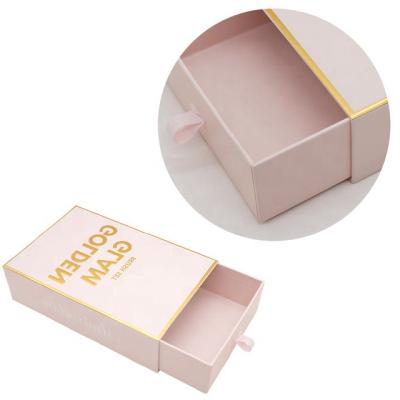 China Handmade Custom Printing Cardboard Hard Rigid Slip Box With Ribbon Rope Rose Gift Sleeve Drawer Box Packaging for sale