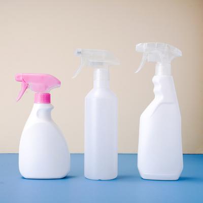 China 500ml 750ml 1L 25oz HDPE plastic pp PET clean special square shape plastic bottle trigger for sale