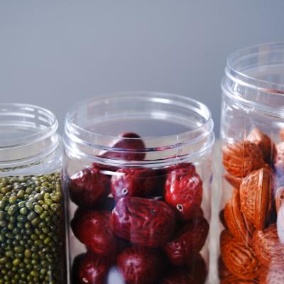 China Plastic Plastic Jars 500ml Packaging Jar / Dry Fruit Container PET Plastic Food Grade Candy for sale