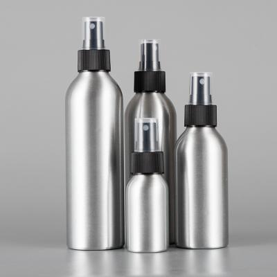 China Cosmetic In Stock 40ml-250ml Rib Silk Nozzle Sunscreen Spray Aluminum Bottle Perfume Spray Bottle 250Ml Aluminium Spray Bottle for sale