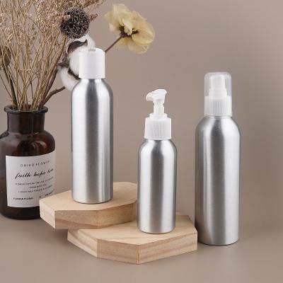 China Cosmetic Custom 30-500ml Cosmetic Aluminum Bottles 500ml Aluminium Bottle 500 ml Lotion Pump Metal Bottle with Shampoo Pump for sale