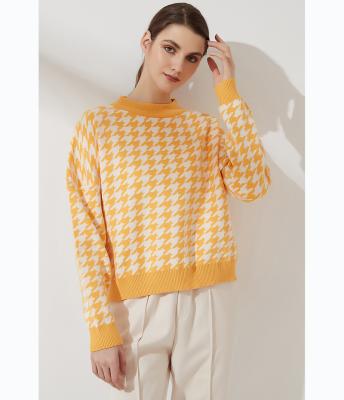 China Custom Women's Designer Anti-Wrinkle Sweater Knitwear Fashion Sweater Argyle Harajuku Sweater For Woman for sale