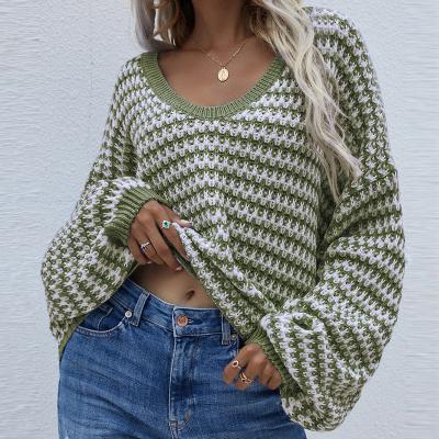 China Anti-wrinkle Women's Sweater Ladies Sheath Long V-Neck Off The Shoulder Jumper Sweater For Girls Oversized for sale