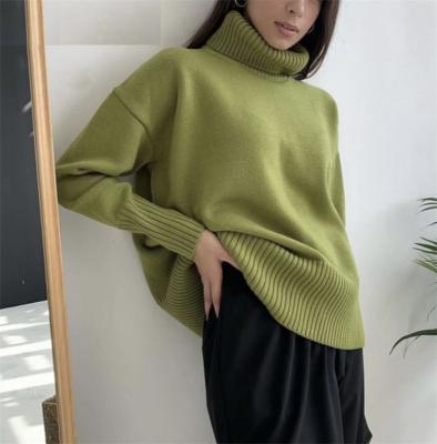 China High Quality Women's Sweater Anti-Wrinkle Long Sleeve Oversized Turtle Neck Thick Warm Female Knitted Pullover Sweater Knit Top for sale