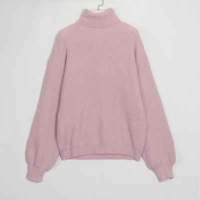 China Anti-Wrinkle Winter Women Knitted Sweater High Neck Knitwear Pullovers Turtle Neck Women Plus Size Knitting Sweater Pullover Custom for sale