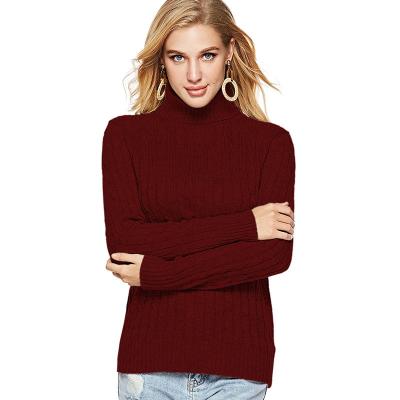 China Anti-wrinkle autumn and winter women's sweater neck sweater knitwear tops long sleeve turtle neck solid top raw base for sale