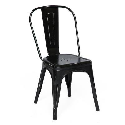 China Hot Selling Modern Full Metal Powder Coating Metal Bistros Stackable Cafe Dining Chairs For Cafe Restaurant for sale