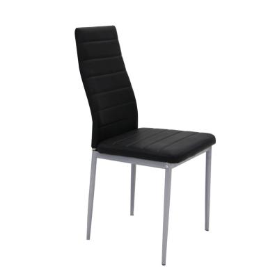 China Modern Contemporary High Style Cheap Back Steel Pipe Leather Dining Chairs EC24 for sale