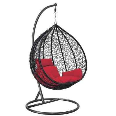 China Luxury Outdoor Rattan Furniture Hammock Garden Patio Hanging Hanging Egg Swing Chair With Cushion for sale