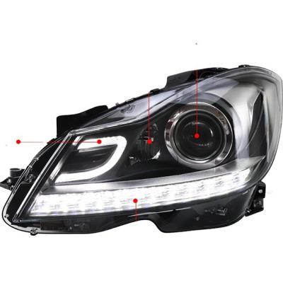 China Wholesale New Design Auto Head Lamp Lighting System PC+ABS Factory 2022 Full LED Head Light For Mercedes-Benz W204 2012-2014 for sale