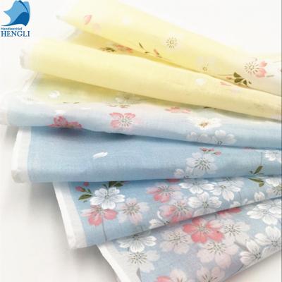 China Popular Japanese Sakura Flower Handkerchief Gift for Women for Girl Printing Handkerchiefs for sale