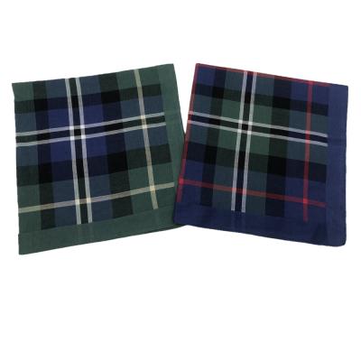 China Wholesale Comfortable Men's Soft Handkerchief Woven Handkerchief England Green Handkerchief Handkerchief for sale