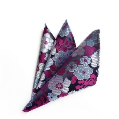 China Other Business 100% Polyester Floral Printed Custom Wholesale Holder Pocket Squares For Men's Ties And Handkerchiefs for sale