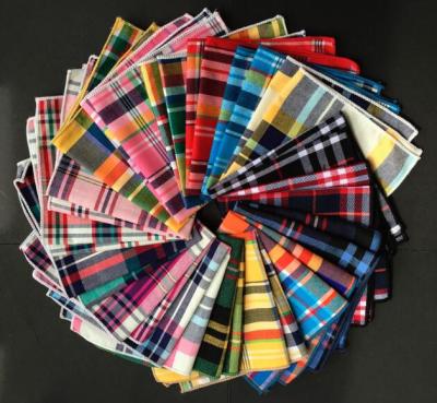 China Other 100% Cotton Business Pocket Squares Scottish Plaid Wholesale Custom Backing Tie and Pocket Square for sale