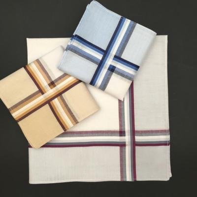 China Fashion Custom Stripe Pocket Petite Cotton Sateen Square Handkerchief for sale