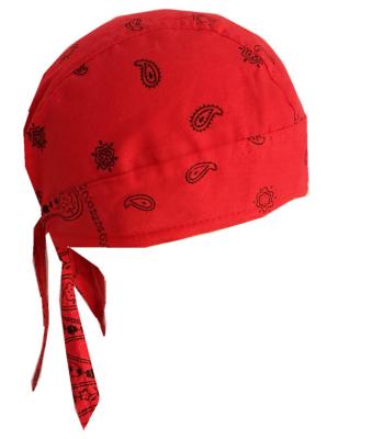 China Fashionable custom design wholesale red paisley sports durag cotton rag head hat for sale