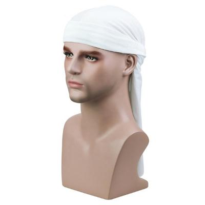 China Wholesale custom made comfy white durag bandana printed logo men's durag hat velvet for sale