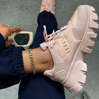 China Fashion Trend 2021 Plus Size Fashion Casual Chunky Unique Chunky Lace Up Breathable Mesh Women Sneakers for sale