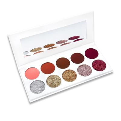 China New Product 10 Colors Matte Eyeshadow Palette Waterproof Glitter High Shimmer Makeup Makeup Eyeshadow Palette for sale